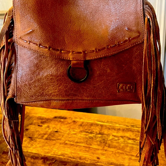 BED|STU Hidden Tan Leather Crossbody Bag with Fringe - Picture 6 of 7